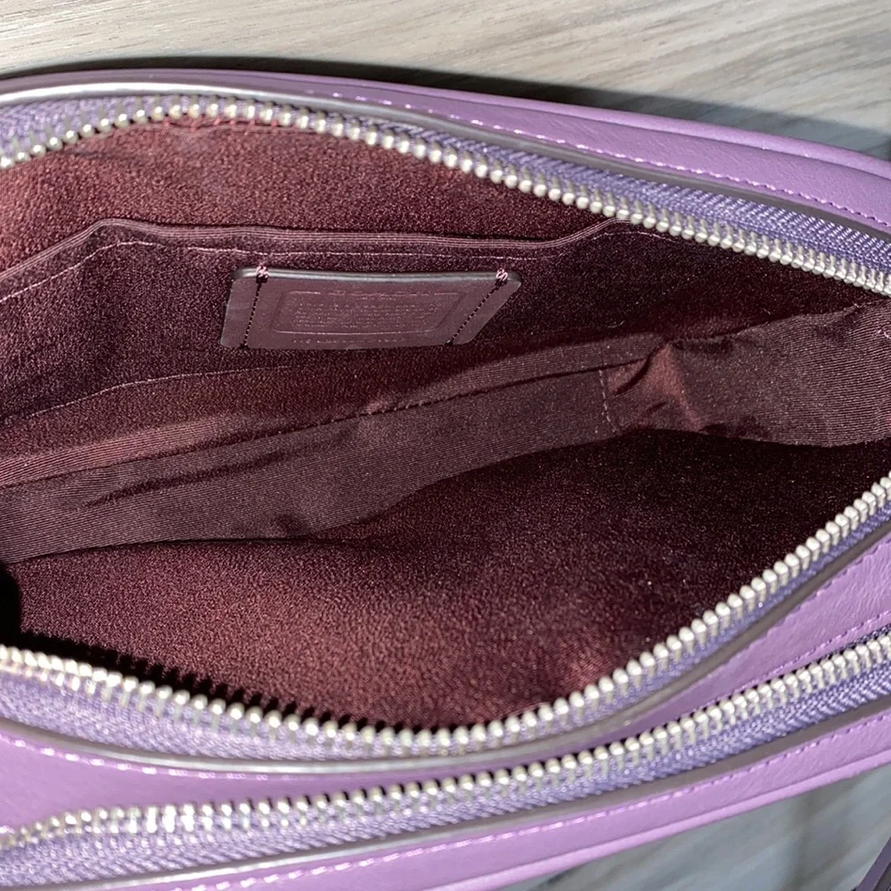 NWT- Coach Linear Quilted Nappa Leather Jes Crossbody, Amethyst